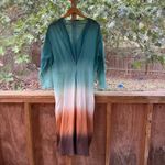 Massimo Dutti  Women's Green And Brown Ombre Long Sleeve Dress Size S Photo 3