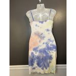 Derek Heart Dress Womens Large Multicolor Tie Dye Ribbed Bodycon Sleeveless Photo 4