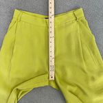 ZARA Wide Leg High Rise Trouser Pants Lime Green Yellow Size Small Photo 11