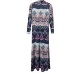 New York And Company The Bohemian Ornate Print Maxi Dress Blue Lyrics Small Photo 13