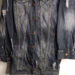 POL Vtg distressed dark wash denim button up jacket 100% cotton fall winter Photo 2