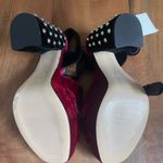 ZARA COPY - NWT Red Black Velvet Platform Strappy Heels w Silver Studs Size 6 Photo 11