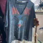 ACDC Fly on the Wall tour 1985 inspired crop top tee Gray Size XL Photo 6