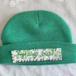 kelly green embroidered knit Notre Dame beanie Photo 1