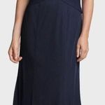 Adrianna Papell  Dress Womens Size 10 Blue Lace Embellished Sleeve Gown Formal Photo 0