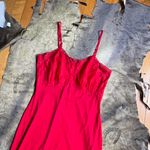 Vintage Maraschino Cherry Red Lace Trim Slip Dress Size L Photo 2