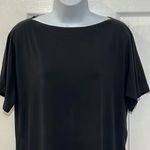 Eileen Fisher  Shift T Shirt Dress Oversized Stretch Short Sleeve Black L Photo 1