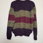Vintage Oversize Cable Knit Stripe Sweater Photo 3