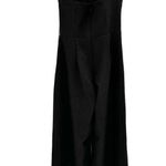 Halston Leia Black Wide Leg Stretch Crepe Jumpsuit Size 2 Photo 4