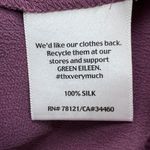 Eileen Fisher Silk Crepe De Chine Button Front Dress Purple Color Block PL Large Photo 3