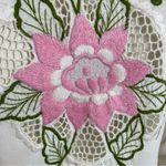 Vintage Kimono Robe Embroidered White Flowers Satyuga Honolulu Hawaii White Pink Photo 15