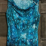 Peter Nygard  Multicolored Snake Skin Cowl Neck Sleeveless Women's‎ Top S:Small Photo 0