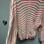 Brand new shaker style sweater; coral/white Pink Size L Photo 4