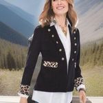 Chico's Black Rayon Blazer Size 1 Pro Collared V Neck Women's Jacket Fully Lined Photo 0