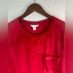 Charter Club  Intimates M Red Velour Pocketed Pajama Top Photo 2