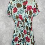 SheIn Blue Floral Ruffle Short Sleeve Knee Length Dress Small Photo 0
