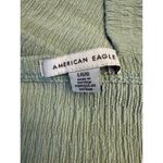 American Eagle One Shoulder Tank Crop Top Shirt Women’s Size L Green Crepe Photo 2