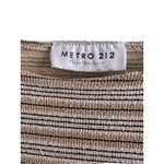 Vintage Y2K Cropped Striped Knit Tee Neutral Tan Black White Metro 202 New York Photo 1