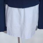 ZARA Navy Knit Pullover with Zipper Hem and Blue Stripe Accent NWT Size Medium Photo 9