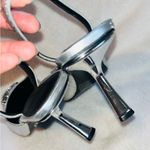 Karl Lagerfeld Aline Silver Leather Slingback Heels sz 7.5 Photo 4