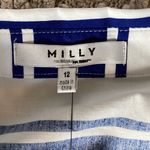 Milly NWT  Italia‎ Capri Royal Blue Pleated Striped Dress. Size 12 Photo 6