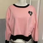 Juicy Couture Pink Black Heart Logo Crewneck Sweatshirt Sweater M Photo 0