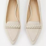 Ann Taylor Beige Tan Braided Suede Pointy Toe Heels Pumps Photo 0