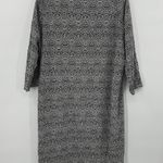 Garnet Hill Silk Dress Black Medallion Print Shift Long Sleeve Lined Size 12 Photo 6