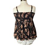 Torrid Babydoll Chiffon Smocked Cami Roaming Leopards Black Peplum Animal Edgy 3 Photo 7
