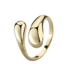 Boutique NEW Chunky Yellow Gold Plated Sterling Silver Open Wrap‎ Band Ring, Adjustable Photo 14