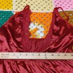 Red Satin Lace Lingerie Romper Adjustable Straps Sexy Classic Chic Size Medium M Photo 2