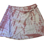 Free People  Pink Linen Tie-Dye Wrap Skirt Photo 0