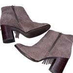 Arturo Chiang Reiden Gray Suede Fringe Booties Photo 2