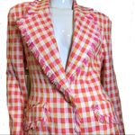 Emmanuel Ungaro Gingham Tweed Suit White Pink Orange Vintage Size undefined Photo 5