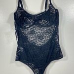 INC  nwt black sheer lace bodysuit XL Photo 1