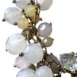 EXPRESS Statement Necklace White Clear Pale Yellow Bauble Beads with Gold Accents Photo 3