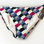 Kenneth Cole NWT Purple/Black Check Swimsuit Bikini Bottom Women’s Size Large Photo 0
