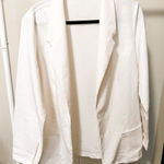 White Collared Single Breasted Blazer with single button closure size large Photo 0