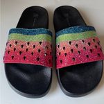INC  Watermelon Bling Pool Slides Sandals 7 Photo 0