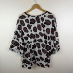 Umgee Leopard Print Knit Top Size 1XL Lightweight Sheer Oversized Slouchy Boho Brown Photo 4
