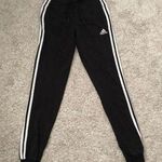 Adidas Essentials French Terry white Stripes Pants Black Joggers women size XS Photo 0