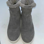 Blondo  Glade Ankle Boot 8.5‎ Sherpa Lined Suede Double Side Zipper Gray Winter Photo 1