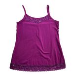 CJ Banks X 14W Cami Tank Top Lace Trim Adjustable Strap Camisole Sequin Detail Purple Photo 0