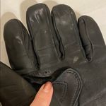 Obermeyer  Black leather Quilted womens unisex ski Gloves vintage Small medium Photo 5