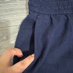 ZARA Women Navy Blue Wide Leg Drawstring Elastic Waist Loose Fit Pants Size S Photo 7