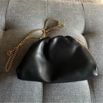 Understated Leather  mini crossbody bag, black, chain strap, scrunch clutch Photo 5