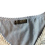 ⭐️Kanishka blue and white striped embroidered blouse size XL Photo 7