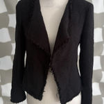 Ann Taylor  LOFT Black Knit Long Sleeve Blazer Jacket Size 4P Photo 0