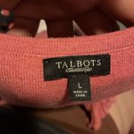 Talbots Womens Cardigan Sweater Pink V-Neck Button Ruffle Neckline Size Large Photo 8