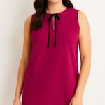 ZARA Fuchsia Sleeveless Top with Black Trim Photo 0